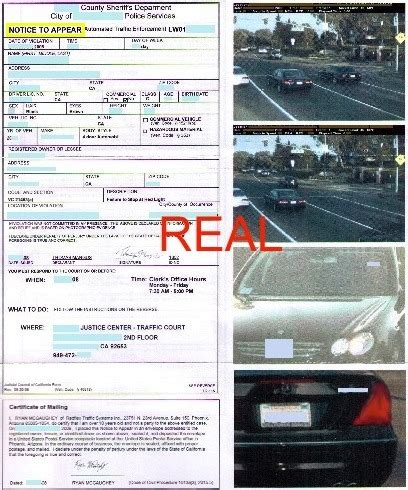 Red Light Tickets in Arizona .
